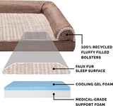 Luxury Cooling Gel Dog Bed with Removable Bolsters & Washable Cover     