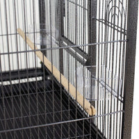 Large 53" Rolling Bird Cage with Stand - Ideal Lovebird House in Stylish Black Finish