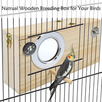  Wood Bird Breeding House for Parakeet, Lovebirds, Budgies, Conures, Parrots  and Cockatiel Nesting Box       