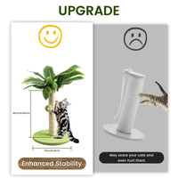 Cute Green Leaves Cat Scratching Post - Sisal Rope Indoor Cat Tree for Kittens and Cats