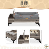 Wyatt Elevated Wooden Dog Bed with Mattress & Storage - Greenguard Gold Certified for Small to Medium Pets