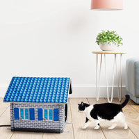 "Cozy Heated Cat House: Perfect Winter Shelter for Cats and Small Dogs"