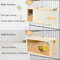  Wood Bird Breeding House for Parakeet, Lovebirds, Budgies, Conures, Parrots  and Cockatiel Nesting Box       
