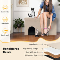 Cat Litter Box Enclosure Hidden Furniture with Urine Proof Litter Mat