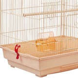 39-Inch Almond Metal Parrot Cage for Small Birds