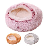 Cozy Plush Pet Bed: Perfect Retreat for Cats and Dogs - Non-Slip Bottom, Easy to Clean