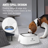 Professional Title: "35oz Dog Water Dispenser with No-Spill Design and Slow Feeder Function in White"