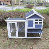 Blue Wooden Chicken Coop      