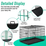 "Large Metal Folding Dog Crate Cage for Big Dogs - Double Door Design"