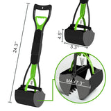 "Premium Non-Breakable Dogs Pooper Scooper: Long Handle, Foldable Design (Green)"