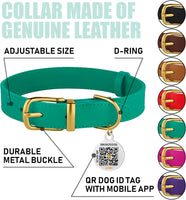 Leather Dog Collar with Metal Buckle Durable Basic 