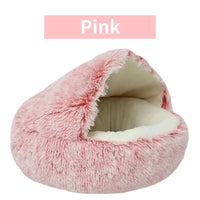 Cozy 2-in-1 Winter Plush Cat & Small Dog Bed & Sleep Bag 