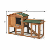 "Spacious 58" Wooden Rabbit Hutch & Chicken Coop: Perfect for Indoor and Outdoor Weatherproof Use"