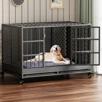 48 Inch Heavy Duty Dog Crate with Wheels.      