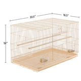 30" Bird Cage with Slide-Out Tray and Wood Perches