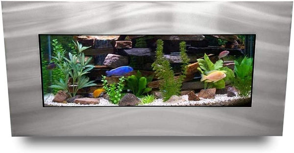 Stunning Brushed Silver Aa-Skyline Bsilver 2.0 Wall Mounted Aquarium