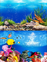 Aquarium Background Poster - High Definition Water Plants Fish Tank Decor Landscape - Double Sided - 16" x 40"