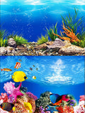 Aquarium Background Poster - High Definition Water Plants Fish Tank Decor Landscape - Double Sided - 16" x 40"