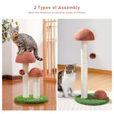 Deluxe 19" Stylish Brown Cat Scratching Post - Premium Sisal Claw Scratcher for Kittens and Cats