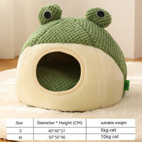 Cozy Little Frog Plush Nest for Small Pets - Perfect Autumn/Winter Home for Cats & Dogs Under 5KG