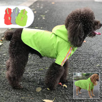 "Vibrant Green XL Reflective Hooded Dog Raincoat - Stylish & Lightweight Poncho for All Breeds!"