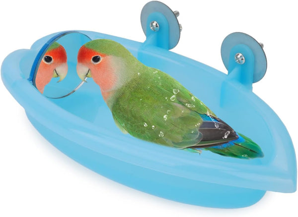 Portable Bird Bath with Mirror - Ideal Bathtub for Bird like Parrots