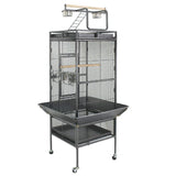 "Spacious 61-Inch Bird Cage for Parrots & Macaws in Elegant Black Metal Frame"