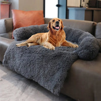 Luxurious Plush Pet Dog Sofa Bed: Cozy & Washable for Large Dogs