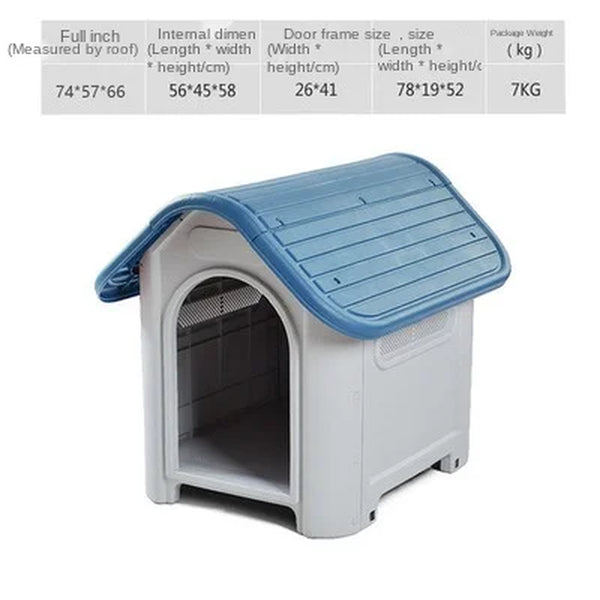 Plastic Warm Kennel Rainproof Outdoor Medium and Large Dog House Golden Retriever Dog Cage Dog House Sun Protection Dog Supplie