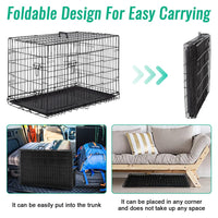 "Large Metal Folding Dog Crate Cage for Big Dogs - Double Door Design"