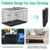 "Large Metal Folding Dog Crate Cage for Big Dogs - Double Door Design"