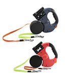 LED Auto Retractable Dog Leash with Dual-Headed Design & Convenient Storage Box 