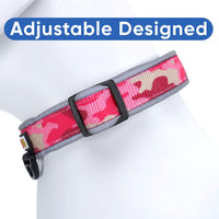 Camo Pink Dog Collar with Reflective and Padded Features for Medium to Large Dogs