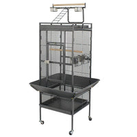 "Spacious 61-Inch Bird Cage for Parrots & Macaws in Elegant Black Metal Frame"