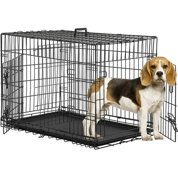 Dog Cage with Plastic Tray             