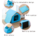 Soft Leopard Winter Pet House with Foldable Bed - Cozy Sofa for Small to Medium Dogs