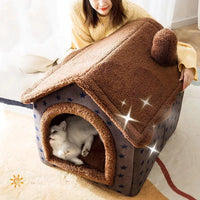 Arctic Velvet Premium Luxury Cat House Bed