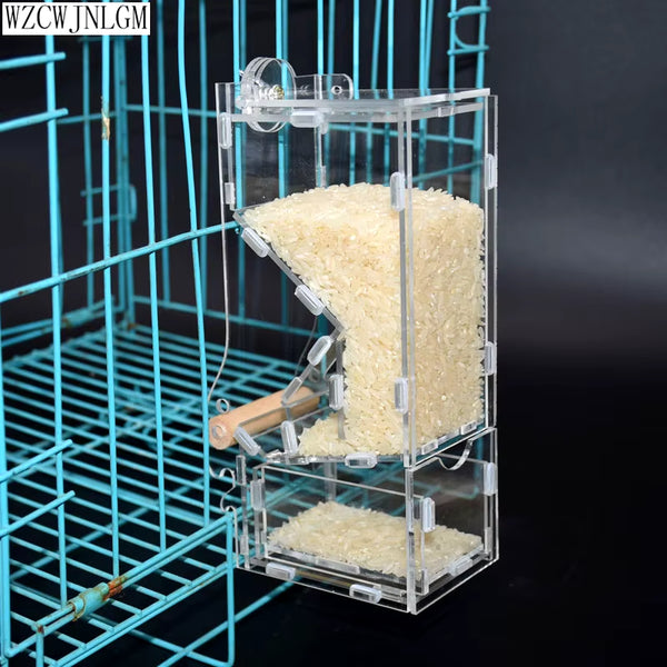 Transparent 2-Pack Automatic Bird Feeders for Starlings and Parrots 