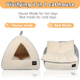 Cozy Cat Cave Bed with Removable Pillow - Outdoor Tent 