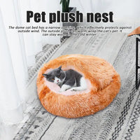 Cozy Plush Pet Bed: Perfect Retreat for Cats and Dogs - Non-Slip Bottom, Easy to Clean