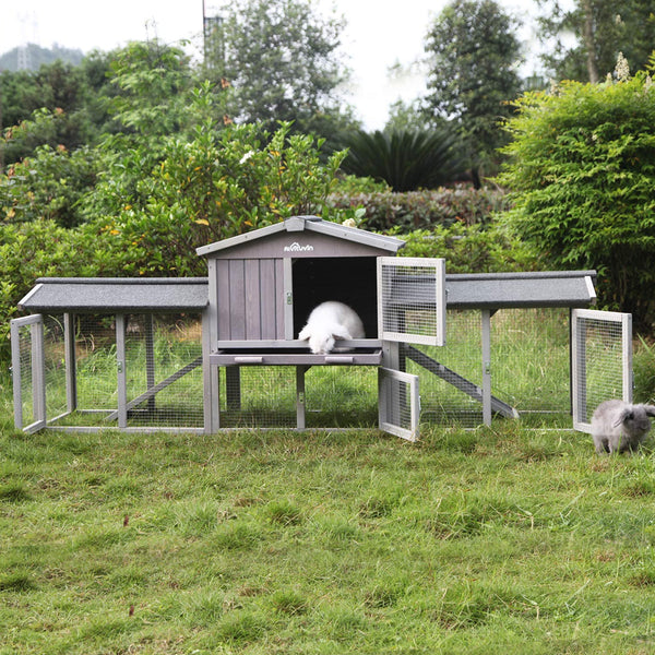 87.8'' Rabbit Guinea Pig Hutch Outdoor Home     