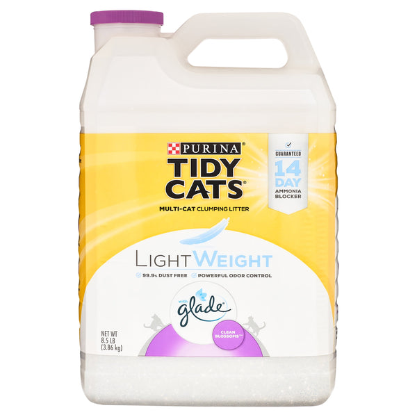 ```Purina Lightweight Clumping Cat Litter with Low Dust, Glade Clean Blossoms Scent, 8.5 Lb. Jug```