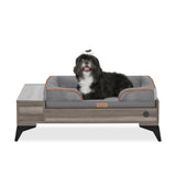 Wyatt Elevated Wooden Dog Bed with Mattress & Storage - Greenguard Gold Certified for Small to Medium Pets