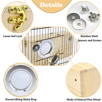  Wood Bird Breeding House for Parakeet, Lovebirds, Budgies, Conures, Parrots  and Cockatiel Nesting Box       