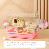 "Spacious Two-Floor Acrylic Hamster Cage – Perfect Nest for Golden Bear Honey Bags and Gliders!"