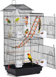 "Spacious 39-Inch Roof Top Bird Cage with Toys for Small Parrots"