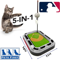 MLB Cincinnati Reds Baseball Field Cat Scratcher Toy with Interactive Features