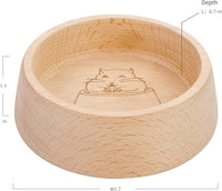 Wooden Hamster Feeding Bowl - Small Animal Food Dish for Dwarf Syrian Hamsters Gerbils Mice Degus or Other Similar-Sized Small Pets (Hammy Pattern, for Syrian)