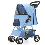 Portable Foldable Pet Cart with Sunroof – Ideal for Cats and Dogs, Easy One-Handed Use!