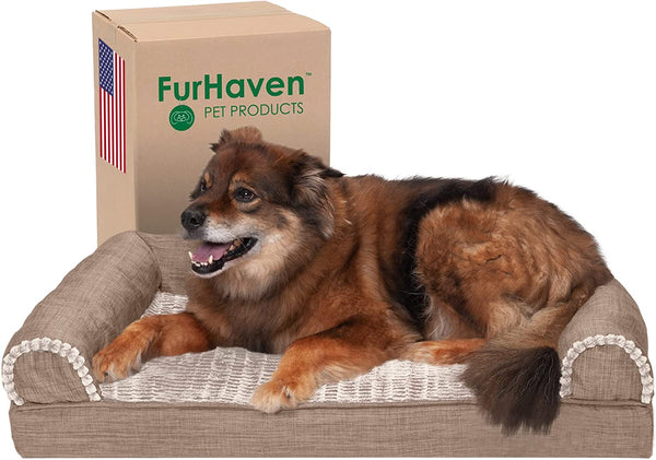 Luxury Cooling Gel Dog Bed with Removable Bolsters & Washable Cover     